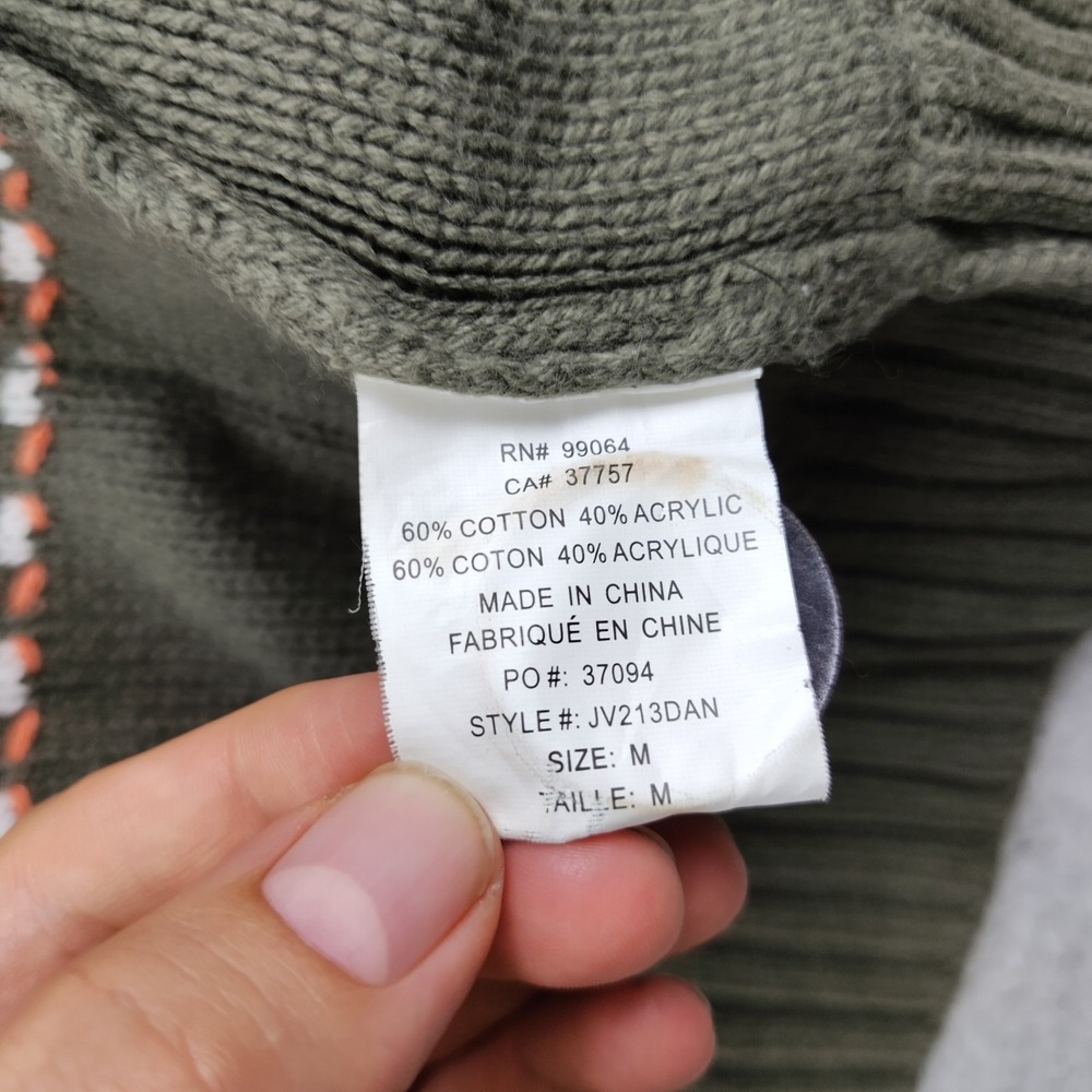 Billabong Olive Green Multicolor Striped Knit Cardigan - Picture 6 of 8